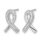 1/10 carat Diamond Awareness Ribbon Post Earrings - WBC