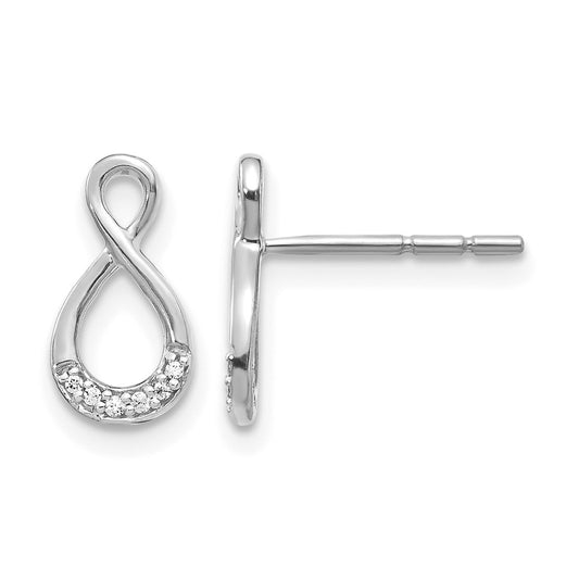 Diamond Twisted Infinity Post Earrings - WBC