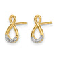 and Rhodium Diamond Twisted Infinity Post Earrings - WBC