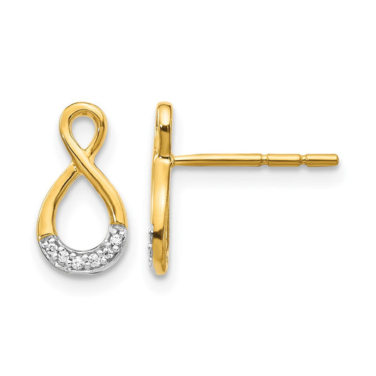 and Rhodium Diamond Twisted Infinity Post Earrings - WBC
