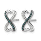 1/6 carat Blue and Diamond Infinity Heart Post Earrings - WBC