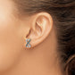 1/6 carat Blue and Diamond Infinity Heart Post Earrings - WBC