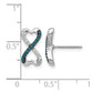 1/6 carat Blue and Diamond Infinity Heart Post Earrings - WBC