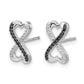 1/6 carat Black and Diamond Infinity Heart Post Earrings - WBC