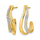 and Rhodium 1/15 carat Diamond J-Hoop Post Earrings - WBC