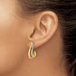 and Rhodium 1/15 carat Diamond J-Hoop Post Earrings - WBC