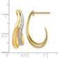 and Rhodium 1/15 carat Diamond J-Hoop Post Earrings - WBC
