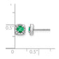 Round Emerald and Diamond Square Halo Post Earrings - WBC