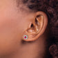 Round Ruby and Diamond Square Halo Post Earrings - WBC