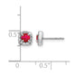 Round Ruby and Diamond Square Halo Post Earrings - WBC
