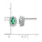 Oval Emerald and Diamond Halo Post Earrings - WBC