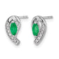 Marquise Emerald and Diamond Curved Post Earrings - WBC