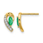 Marquise Emerald and Diamond Curved Post Earrings - WBC