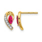 Marquise Ruby and Diamond Curved Post Earrings - WBC