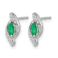 Marquise Emerald and Diamond Post Earrings - WBC