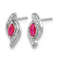 Marquise Ruby and Diamond Post Earrings - WBC