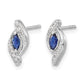 Marquise Sapphire and Diamond Post Earrings - WBC