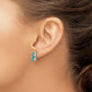 Polished Diamond and Emerald J-Hoop Post Earrings - WBC