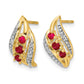 Polished Siam Ruby and Diamond Curve Post Earrings - WBC