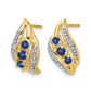 Polished Sapphire and Diamond Curve Post Earrings - WBC