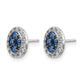 Sapphire Cluster and Diamond Halo Oval Post Earrings - WBC