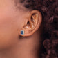Sapphire Cluster and Diamond Halo Square Post Earrings - WBC