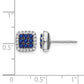 Sapphire Cluster and Diamond Halo Square Post Earrings - WBC