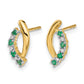 Emerald and Diamond Curved Post Earrings - WBC