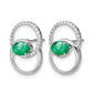 Double Circle Emerald and Diamond Post Earrings - WBC