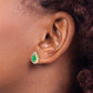 Pear Emerald and 3/4 carat Diamond Halo Post Earrings - WBC
