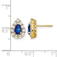 Pear Sapphire and 3/4 carat Diamond Halo Post Earrings - WBC