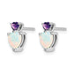 Heart Lab Created Opal and Amethyst Post Earrings - WBC