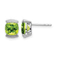 Cushion Peridot Post Earrings - WBC