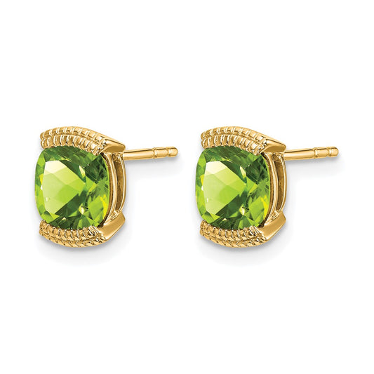 Cushion Peridot Post Earrings - WBC