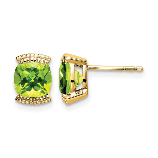 Cushion Peridot Post Earrings - WBC