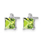 Princess Peridot and .01 carat Diamond Post Earrings - WBC