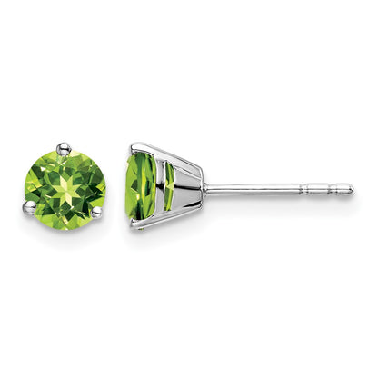Round Peridot Martini Post Earrings - WBC
