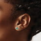 3-stone Lab Created Emerald Triangle Post Earrings - WBC