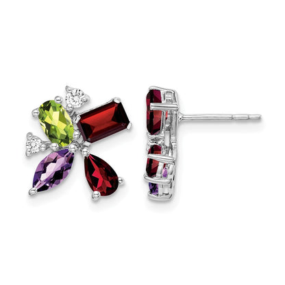 Amethyst/Peridot/Garnet/Diamond Post Earrings - WBC