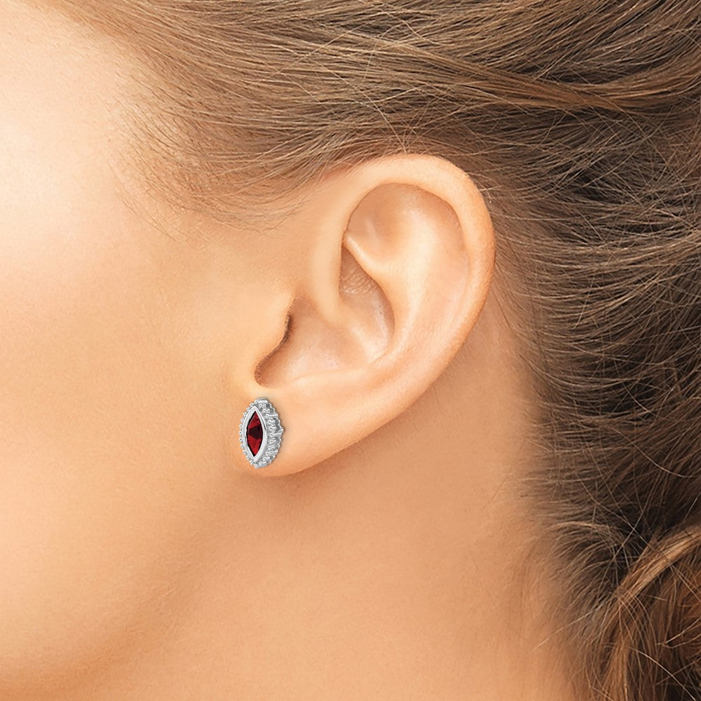 Marquise Garnet Post Earrings - WBC