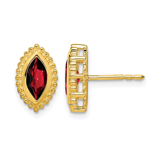 Marquise Garnet Post Earrings - WBC