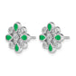 Emerald and Diamond Floral Post Earrings - WBC