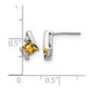 Cushion November/ Citrine and Diamond Post Earrings - WBC