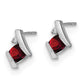Cushion January/ Garnet and Diamond Post Earrings - WBC
