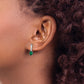 5x3 Oval May/Lab Created Emerald and Diamond Dangle Post Earrings - WBC