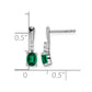 5x3 Oval May/Lab Created Emerald and Diamond Dangle Post Earrings - WBC
