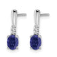5x3 Oval September/Lab Created Sapphire and Diamond Dangle Post Earrings - WBC