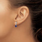 5x3 Oval September/Lab Created Sapphire and Diamond Dangle Post Earrings - WBC