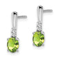 5x3 Oval August/Peridot and Diamond Dangle Post Earrings - WBC