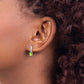 5x3 Oval August/Peridot and Diamond Dangle Post Earrings - WBC